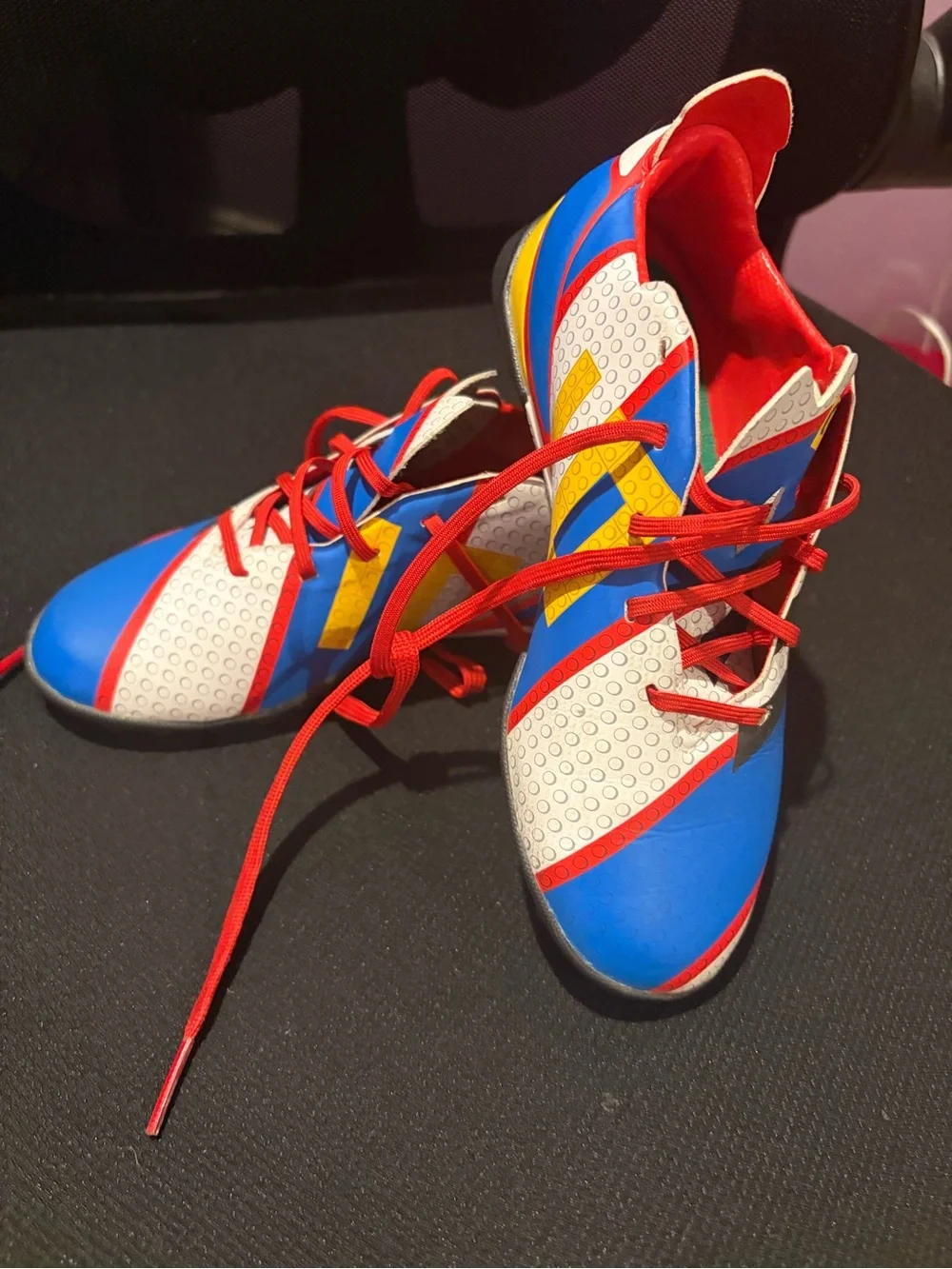 adidas Red and Green Youth Soccer Cleats